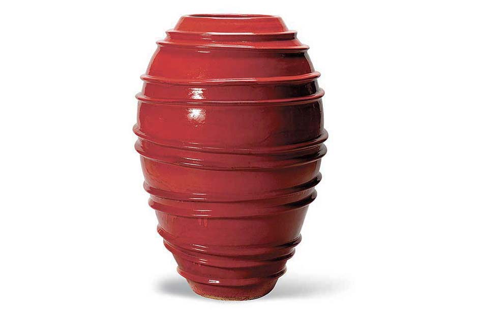 Red Helter Skelter Vase