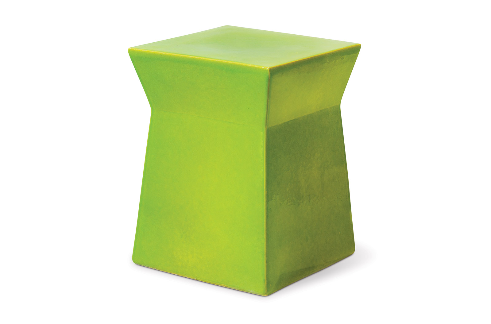Ceramic Ashlar Stool/Accent Table - Apple Green