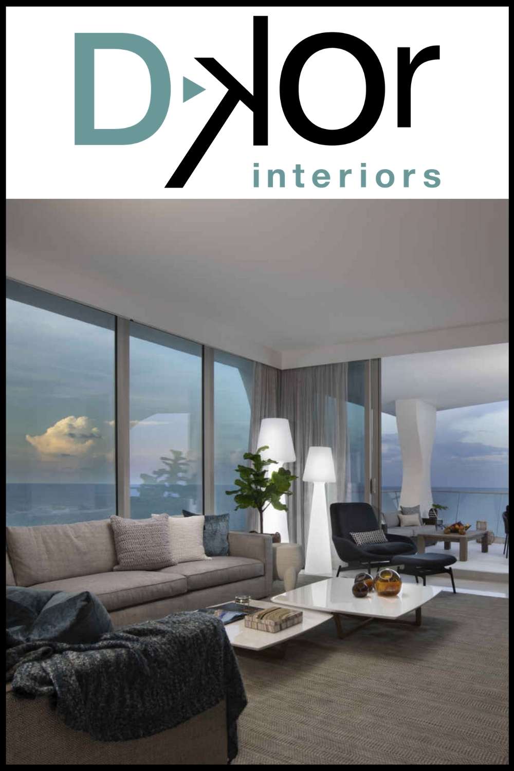 Indoor outdoor living room designed by Ivonne Ronderos of DKOR Interiors featuring Seasonal Living furniture on the balcony Indoor outdoor living room designed by Ivonne Ronderos of DKor Interiors, featuring Seasonal Living furniture on the balcony