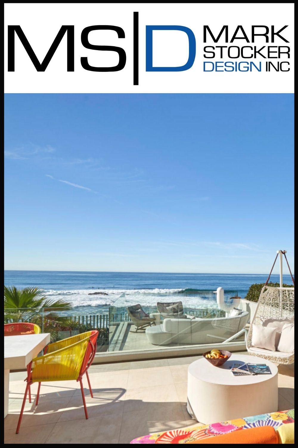SL B MarkStocker Pin Outdoor living area in La Jolla, designed by Mark Stocker, featuring Seasonal Living outdoor furniture