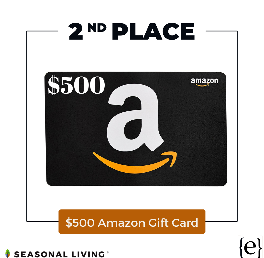 Seasonal Living Design Challenge announced in partnership with the eDesignTribe. Second place winner gets a $500.00 gift card to Amazon.