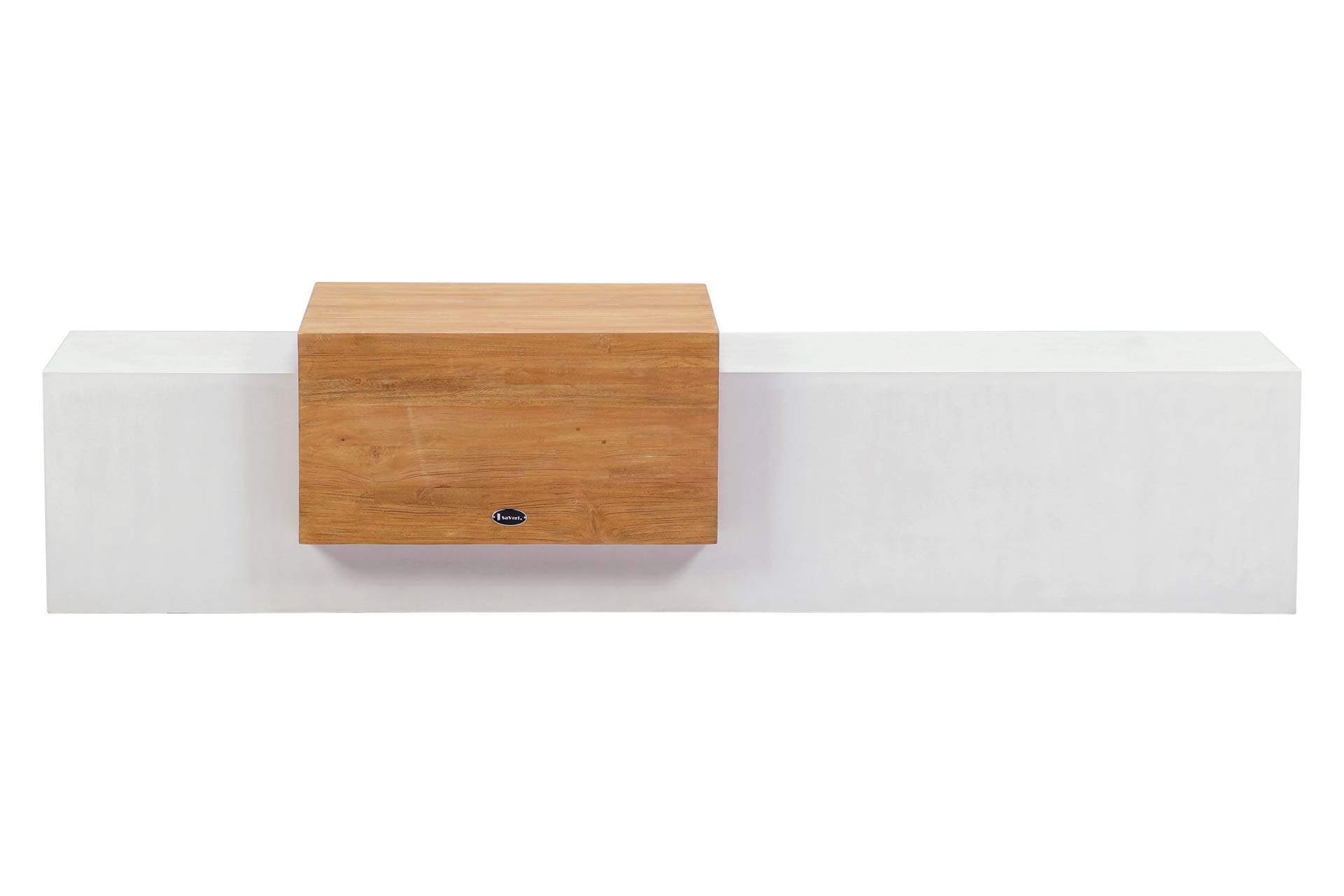 con monolith teak bench 501FT165P2W white 1 front web